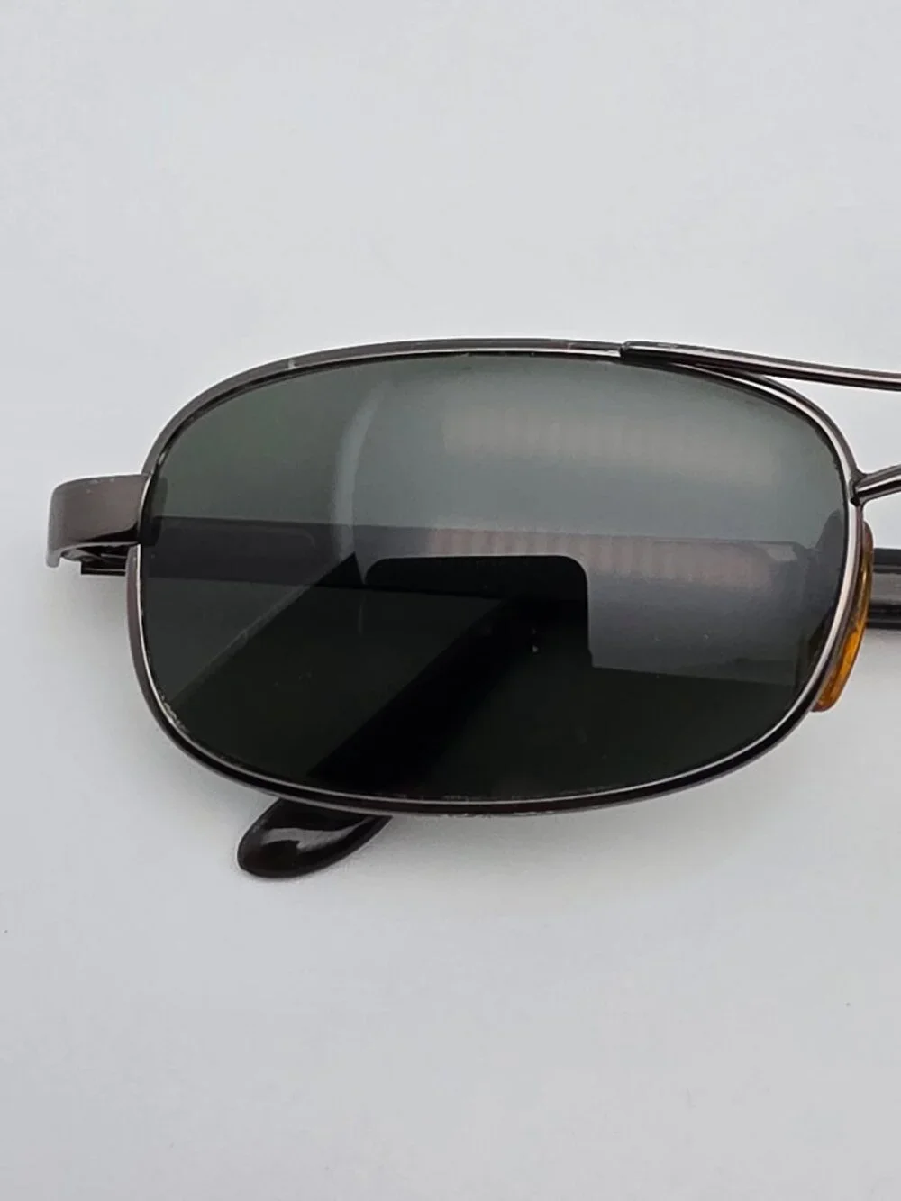 Giorgio Armani 678 1144 Small Pewter Frame G-15 Glass Lens Aviator Sunglasses